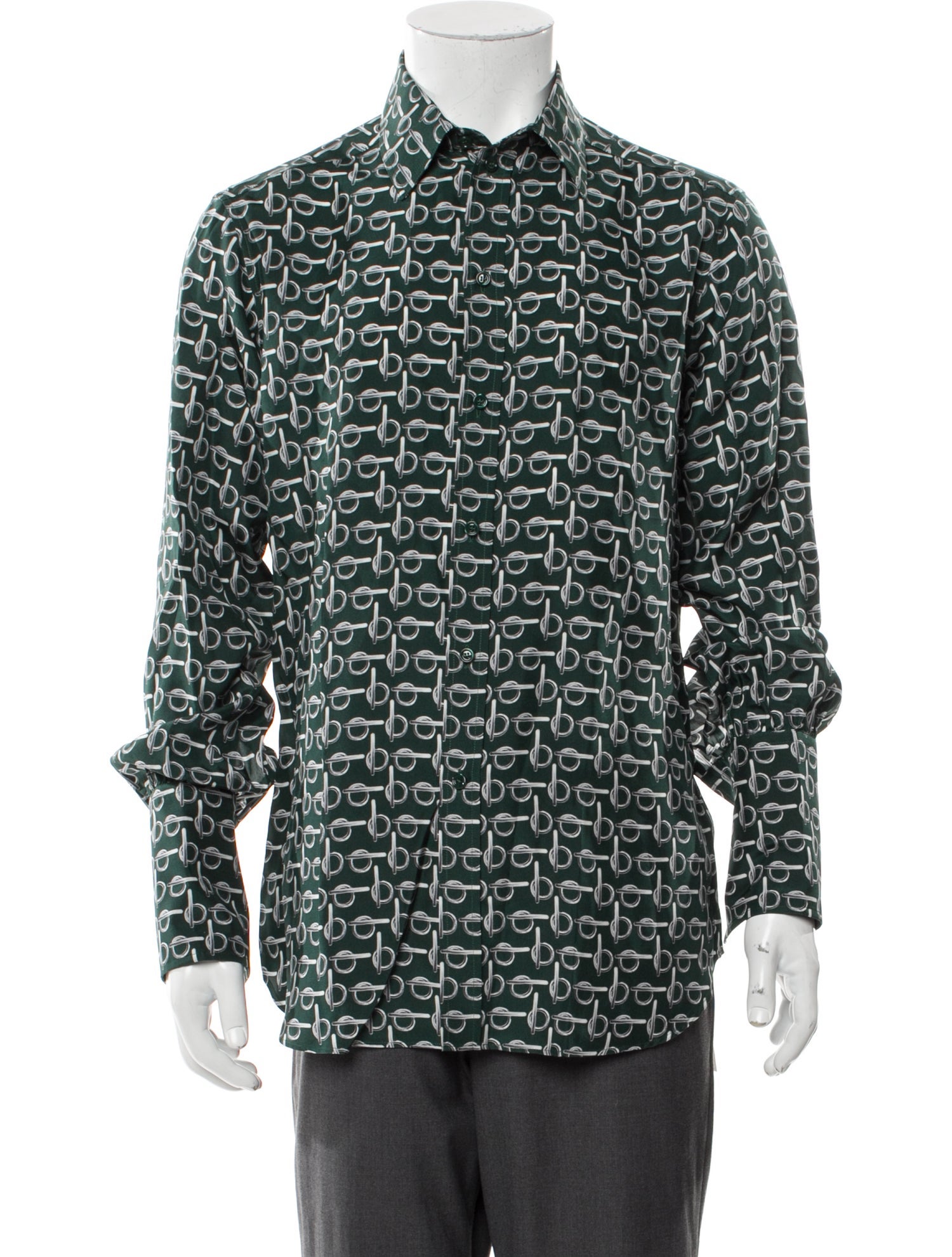 Burberry Silk Printed Button-Up Top w/ Tags