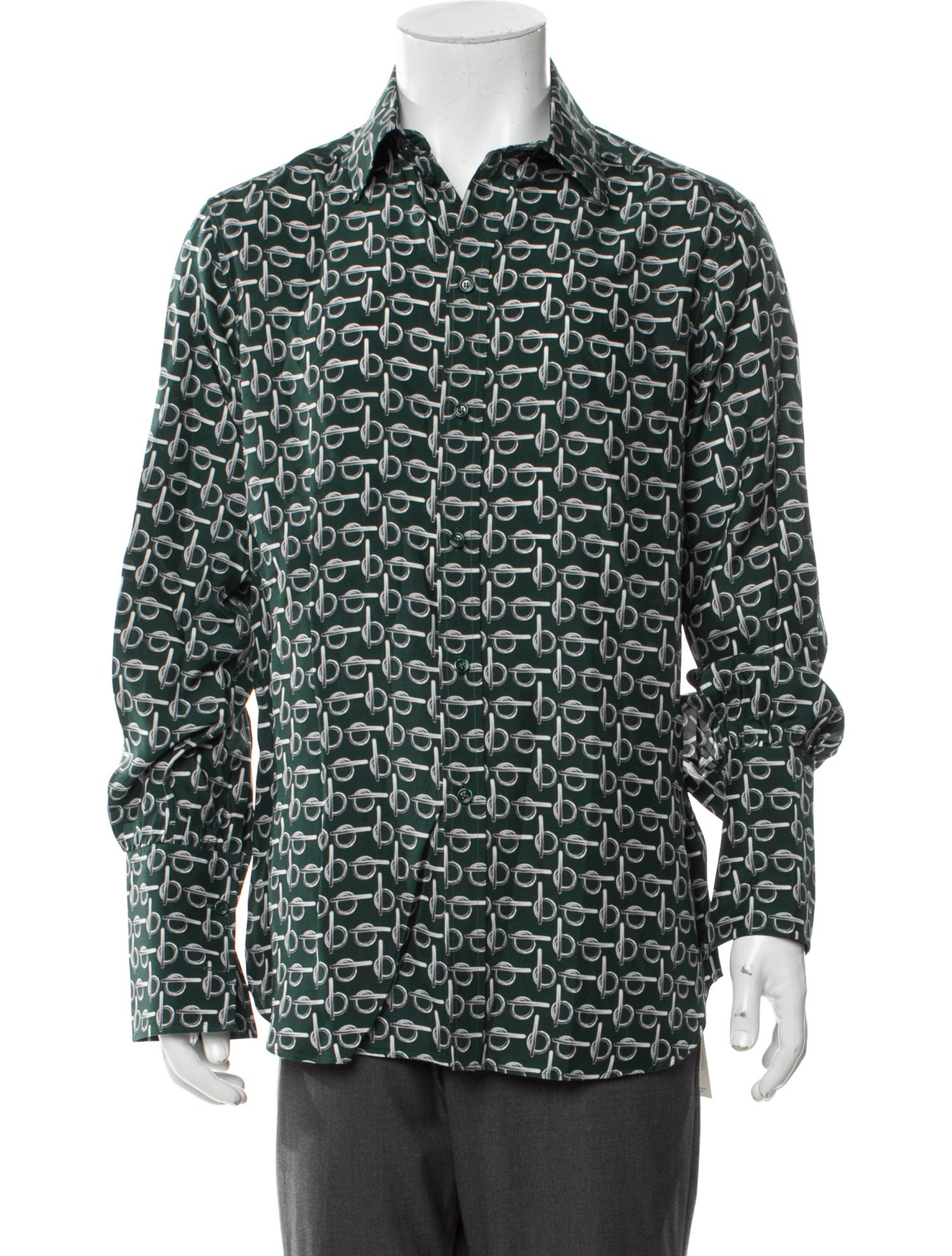 Burberry Silk Printed Button-Up Top w/ Tags