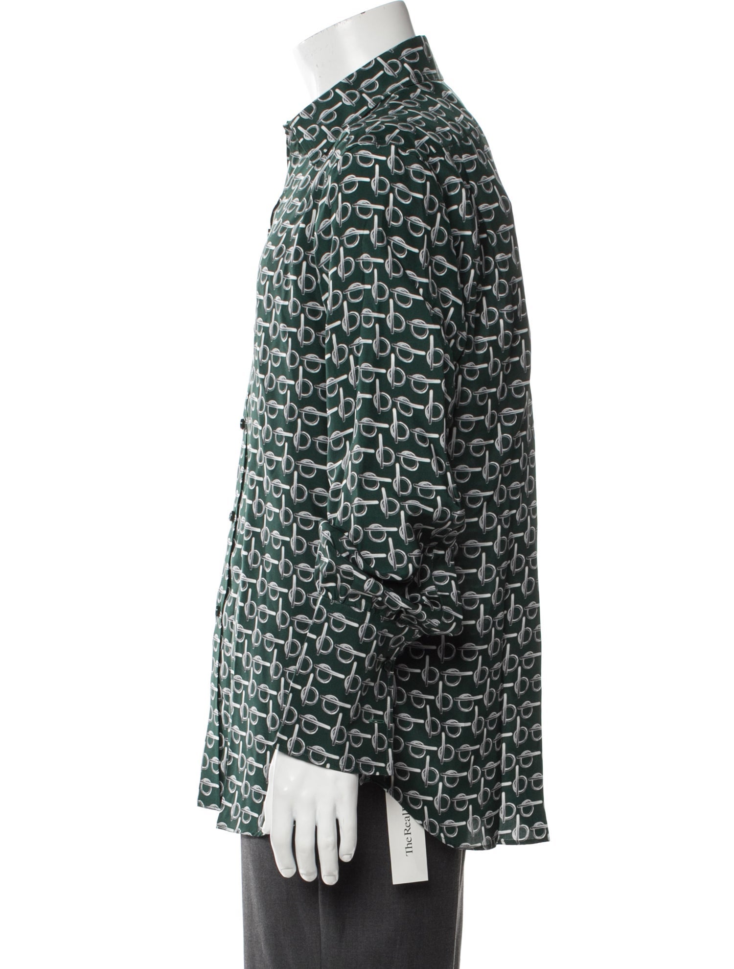 Burberry Silk Printed Button-Up Top w/ Tags