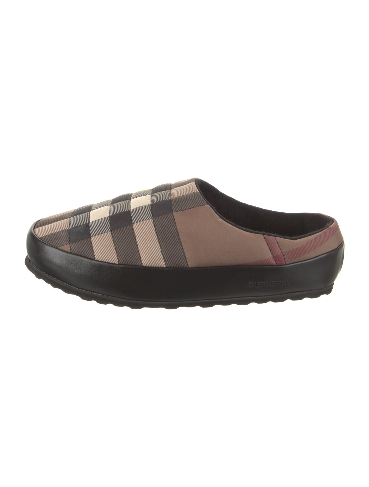 Burberry Nylon Plaid Print Slippers w/ Tags