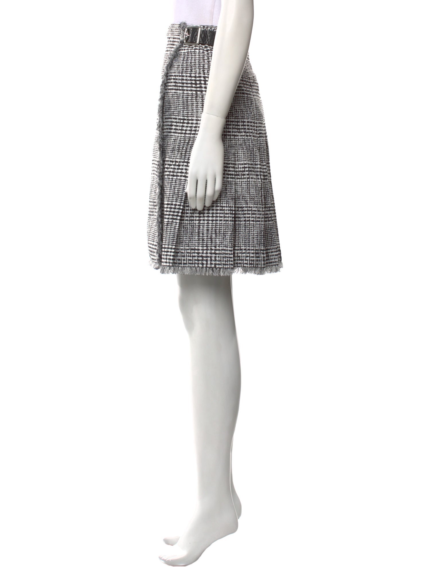 Burberry Plaid Print Knee-Length Skirt