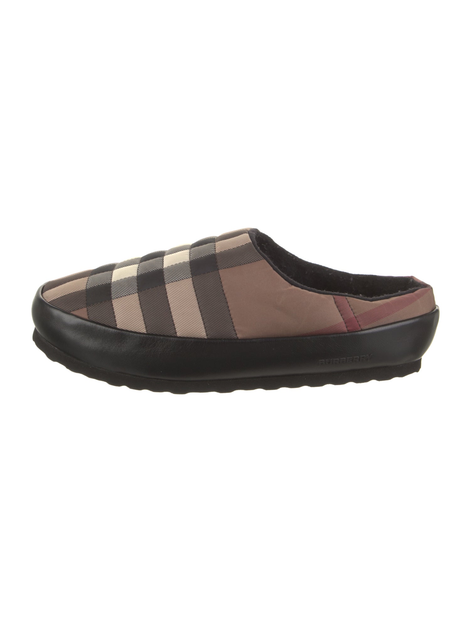 Burberry Nylon Plaid Print Slippers w/ Tags