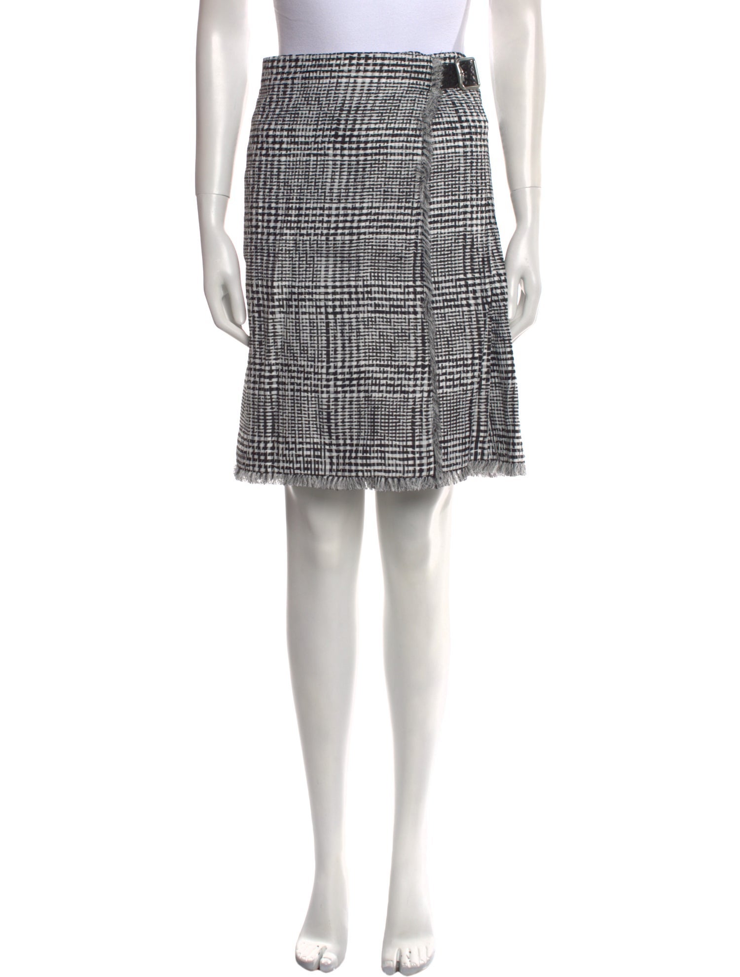 Burberry Plaid Print Knee-Length Skirt