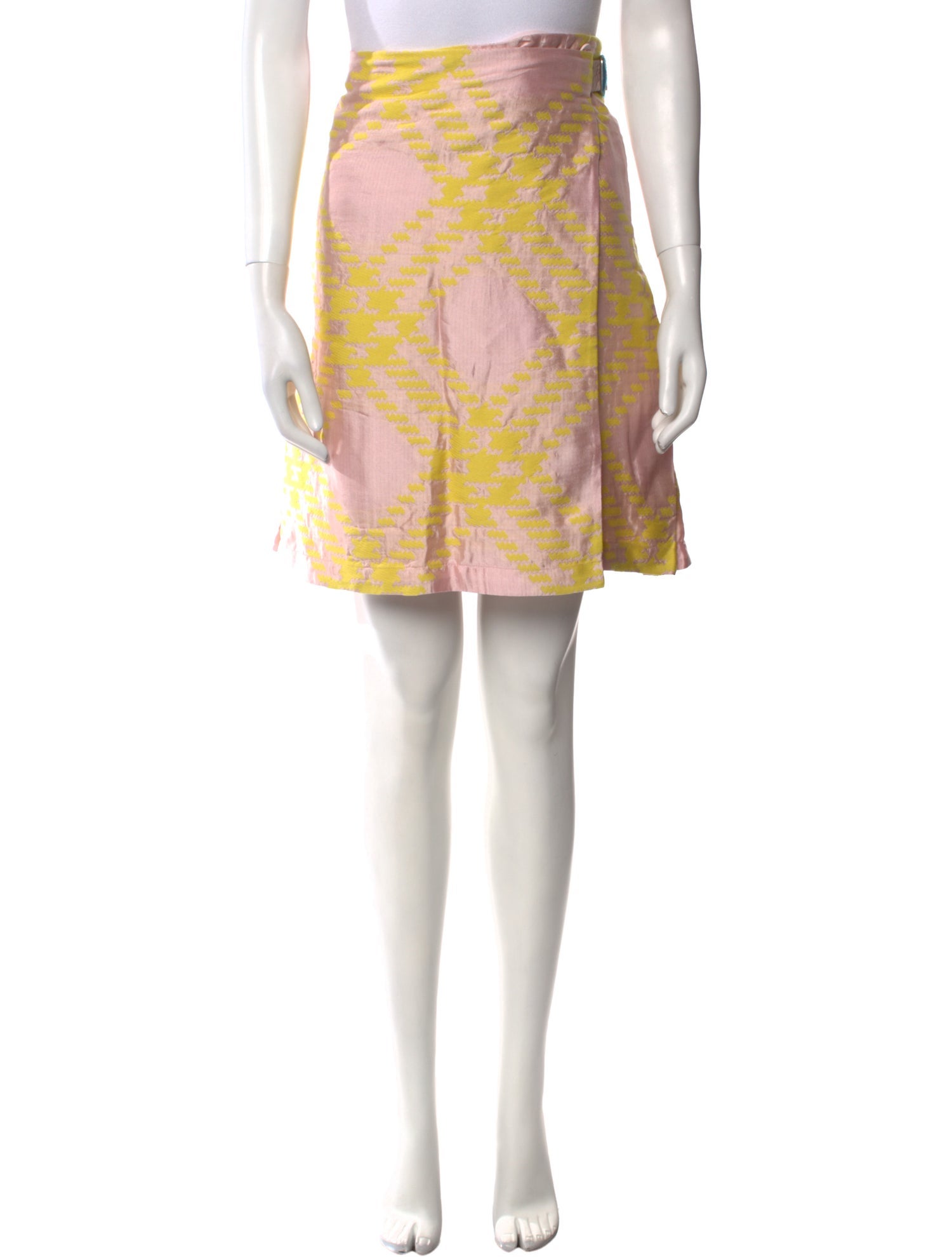 Burberry Plaid Print Knee-Length Skirt