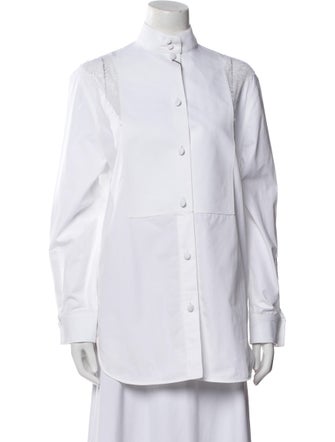 Burberry Long Sleeve Button-Up Top