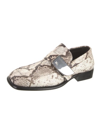 Burberry Leather Animal Print Loafers