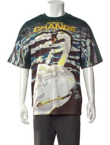 Burberry T-Shirts Graphic Print Crew Neck T-Shirt L