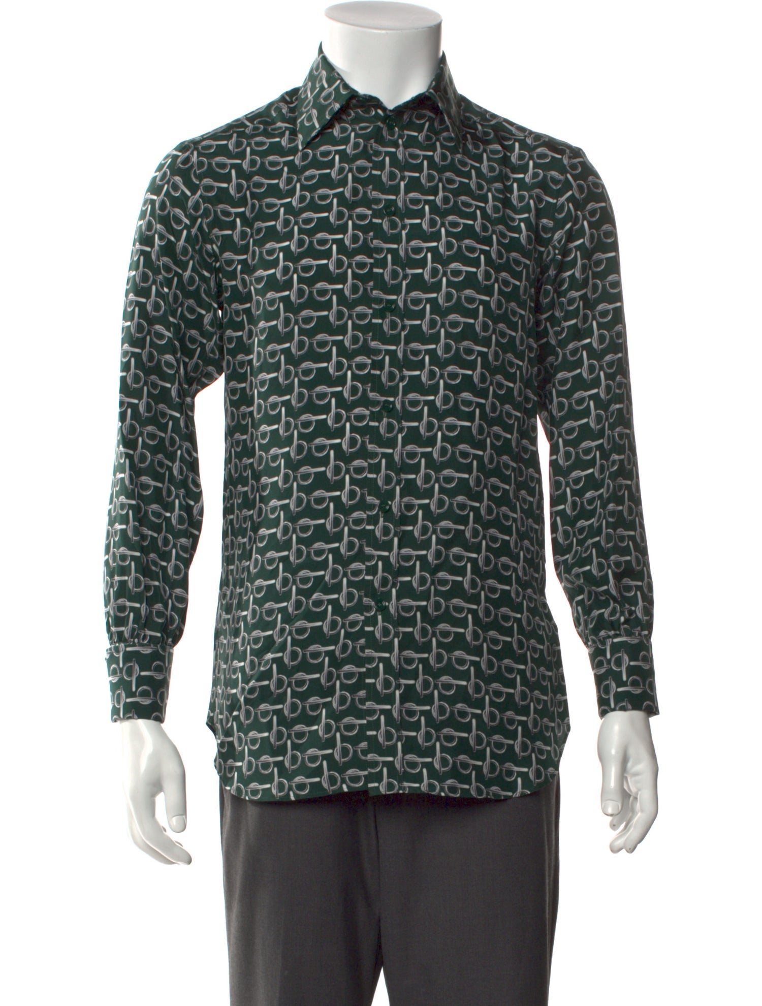 Burberry Silk Printed Dress Shirt