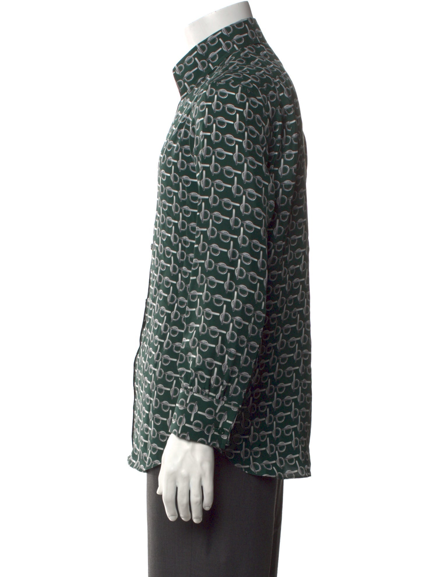 Burberry Silk Printed Dress Shirt