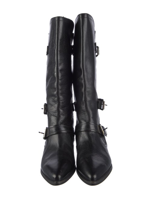Burberry Quilted Pattern Leather Moto Boots
