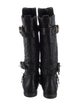 Burberry Quilted Pattern Leather Moto Boots
