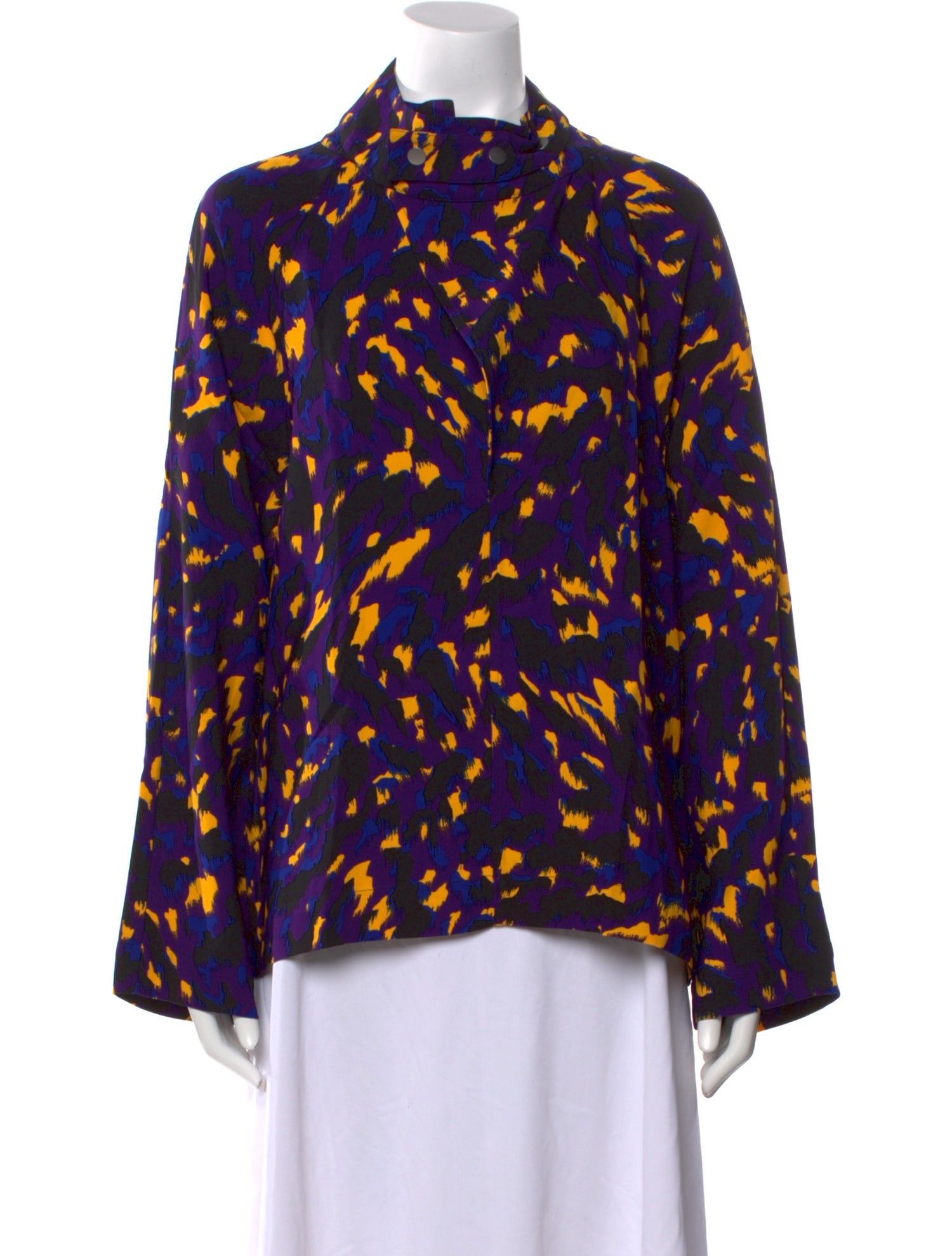 Burberry Printed Mock Neck Blouse