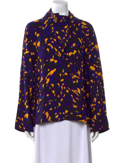 Burberry Printed Mock Neck Blouse