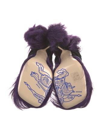 Burberry Fur Pleated Accents Sandals