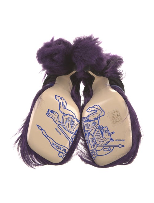 Burberry Fur Pleated Accents Sandals