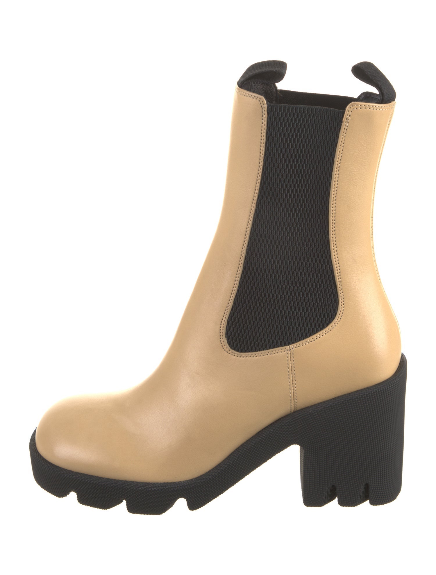 Burberry Leather Colorblock Pattern Chelsea Boots