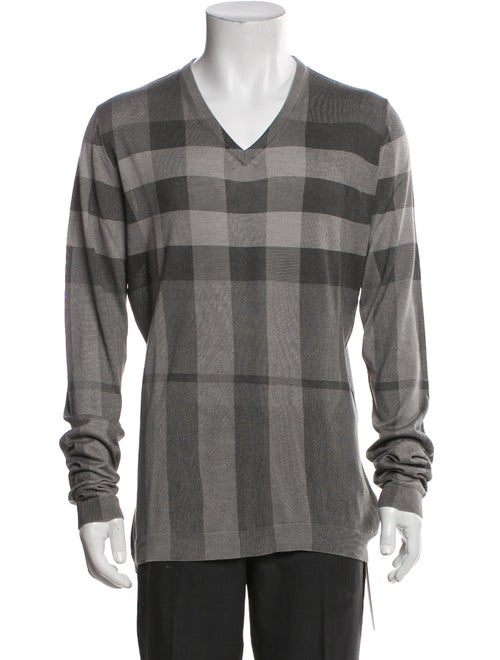 Burberry Exploded Check Pattern Silk Pullover