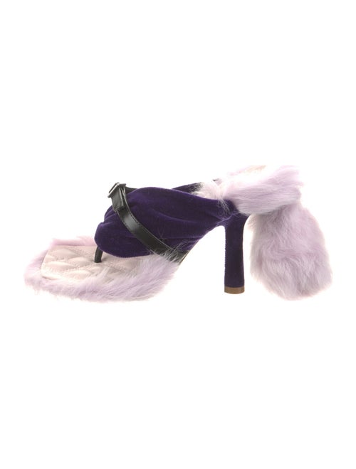 Burberry Faux Fur Printed Slides