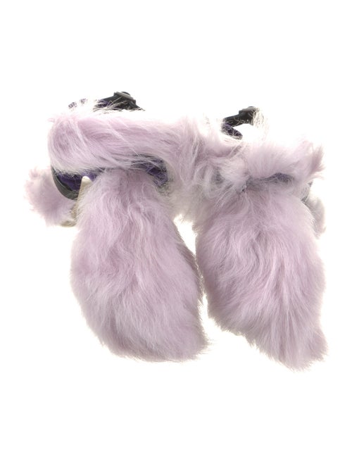 Burberry Faux Fur Printed Slides