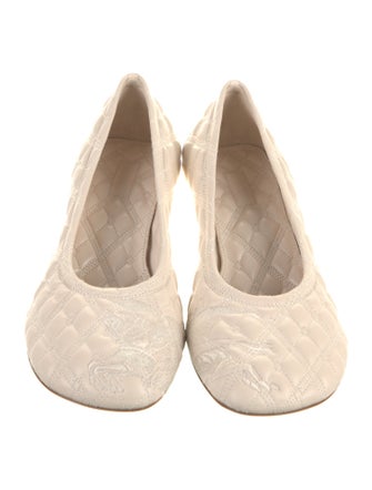 Burberry Leather Embroidered Accent Pumps