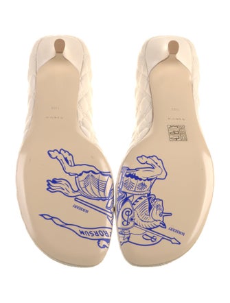 Burberry Leather Embroidered Accent Pumps