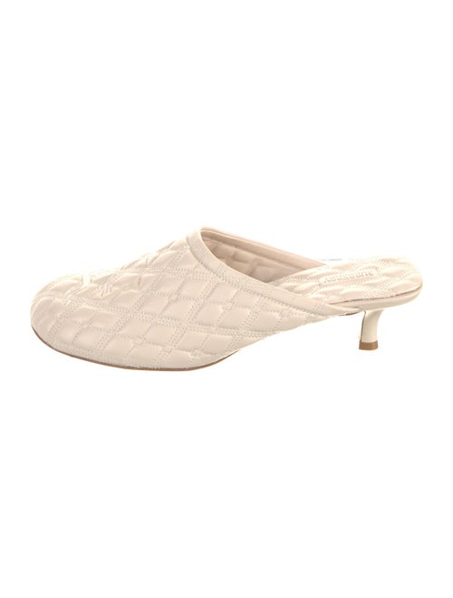 Burberry Leather Embroidered Accent Mules