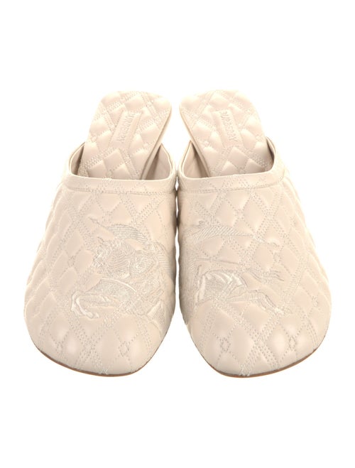 Burberry Leather Embroidered Accent Mules