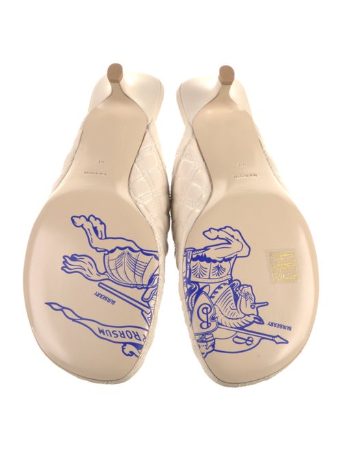 Burberry Leather Embroidered Accent Mules