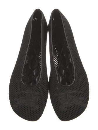 Burberry Leather Mesh Accents Flats