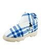 Burberry Nylon Plaid Print Boots