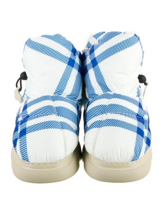 Burberry Nylon Plaid Print Boots