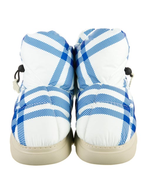 Burberry Nylon Plaid Print Boots