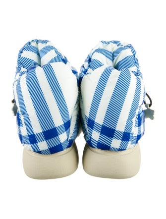 Burberry Nylon Plaid Print Boots