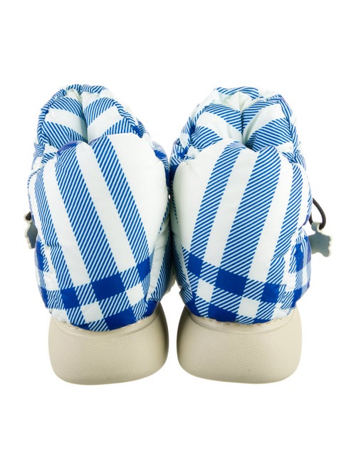 Burberry Nylon Plaid Print Boots