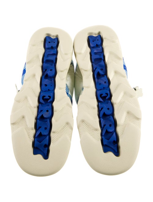 Burberry Nylon Plaid Print Boots