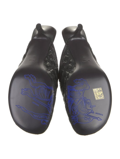 Burberry Leather Embroidered Accent Mules