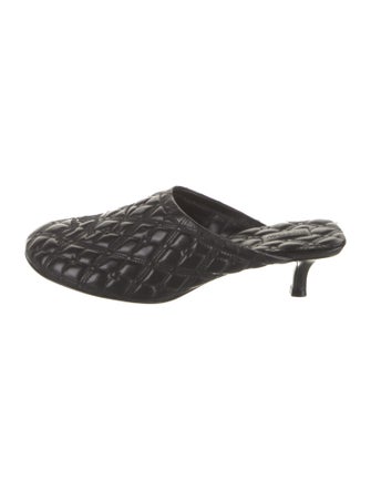 Burberry Leather Embroidered Accent Mules