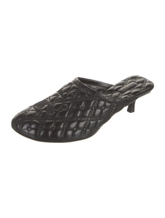 Burberry Leather Embroidered Accent Mules