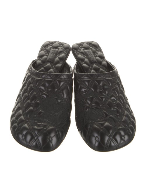 Burberry Leather Embroidered Accent Mules