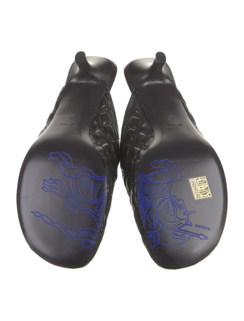 Burberry Leather Embroidered Accent Mules