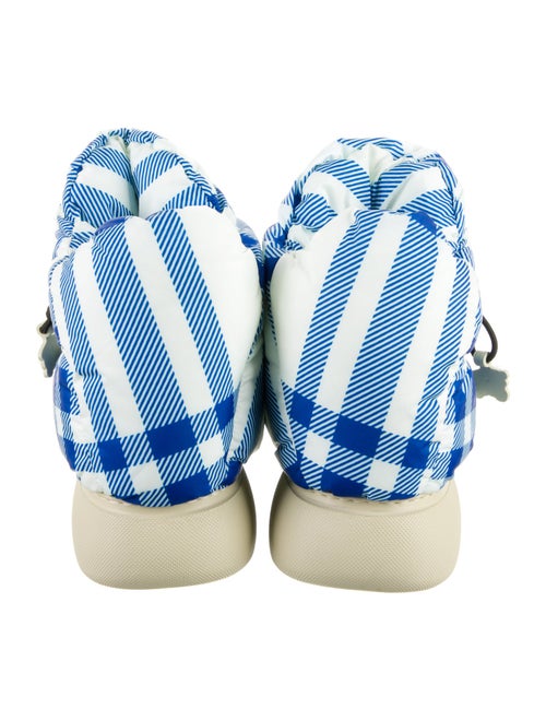 Burberry Nylon Plaid Print Boots