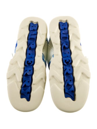 Burberry Nylon Plaid Print Boots