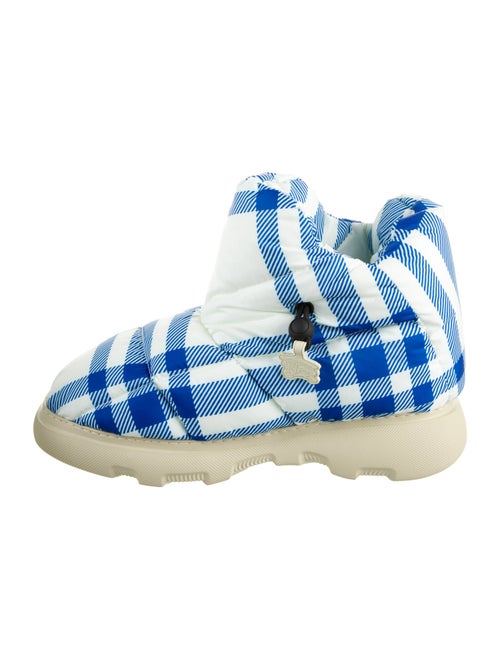 Burberry Nylon Plaid Print Boots