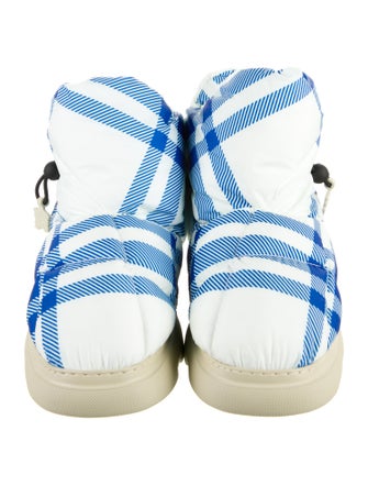 Burberry Nylon Plaid Print Boots
