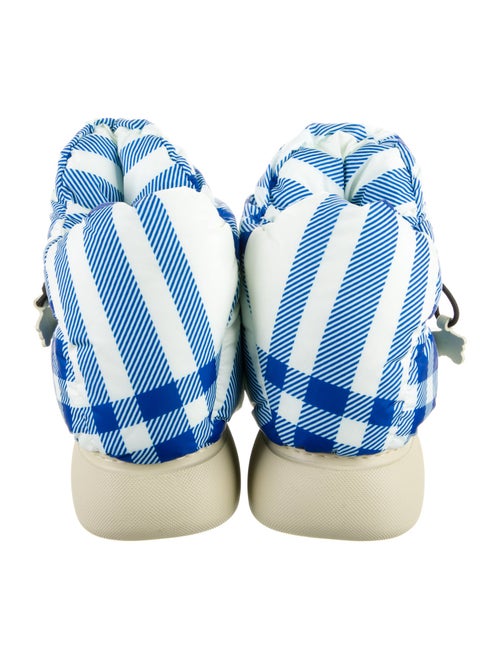 Burberry Nylon Plaid Print Boots