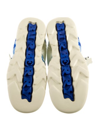 Burberry Nylon Plaid Print Boots