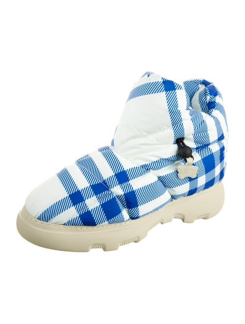 Burberry Nylon Plaid Print Boots