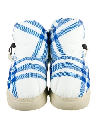Burberry Nylon Plaid Print Boots