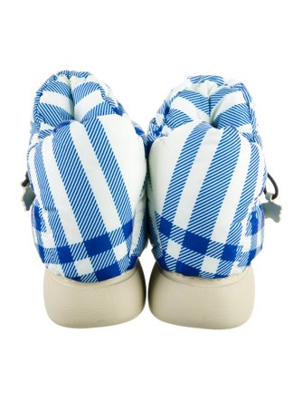Burberry Nylon Plaid Print Boots