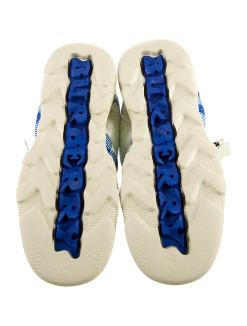 Burberry Nylon Plaid Print Boots